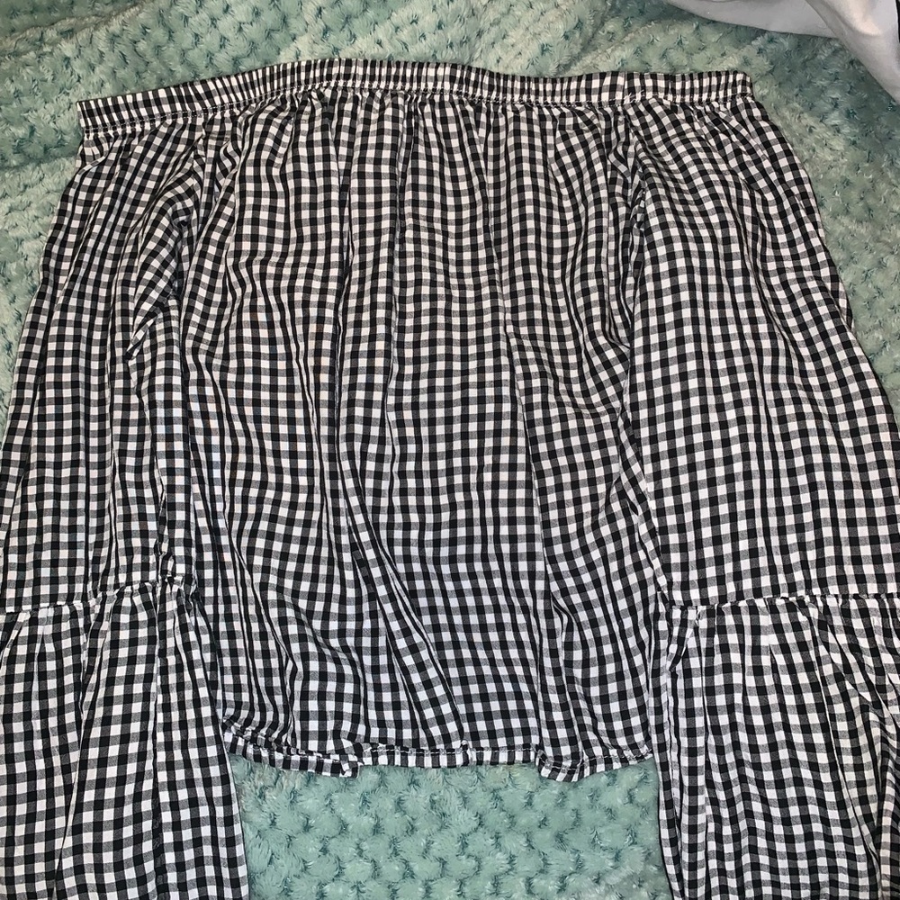 Off the shoulder checkered top